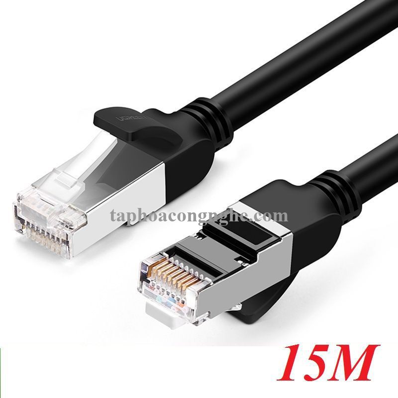 Ugreen 60818 15M màu Đen Cáp mạng LAN cat6 Đầu bấm kim loại NW101 30060818